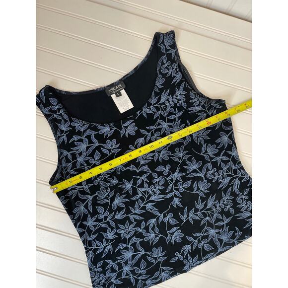 Xscape Set Women Black Blue Stretch Sparkle Dress-Jacket Tank Evening Shimmer L - Picture 7 of 8